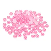 500Pcs Flatback Pearls Beads, 10mm Flatback Pearls, Pink