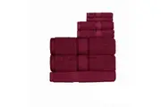 Kingtex 550gsm Cotton 7 Pce Bath Sheet Set Burgundy
