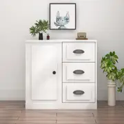 vidaXL Sideboard High Gloss White 70x35.5x67.5 cm Engineered Wood