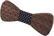 [Generic] Wooden Bow Tie Adjustable Strap Decor Pre Tied for Prom Wedding Festival