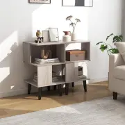 Costway3-Tier Geometric Bookshelf Set of 2 Modern Asymmetrical End Table