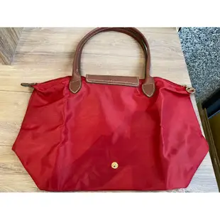 全新正品 LONGCHAMP 長把尼龍手提包 實用包款（正紅色）/迷你水餃拉鍊零錢包