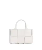 BOTTEGA VENETA Arco Mini $3300 White Intreccio Tote Bag New & Authentic