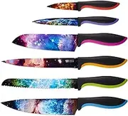 Chef's Vision Cosmos Knife Set - 6-Piece Stainless Steel Kitchen Knives Set with Vibrant Cosmos Design - Perfect House Warming Gift Women or Men - Unique Kitchen Knife Set Gift
