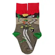 Slow Animals on a Motorcycle Socks from the Sock Panda (Adult Small)