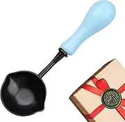 Sealing Wax Spoon - Anti-Stick Wax Seal Warmer Spoon - Dual Pour Spout Design Wax Melting Spoon with Wood Handle for Sealing Envelope