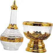 ADOCARN Dripping Bottle Holy Water Cup Prayer Bowls Offering Bowl Supplies Prayer Supplies Holy Water Container Travel Bottle Glass Transparent