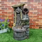 58cm Polyresin Water Fountain, Well Water Feature with LED Light