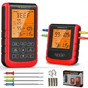 Instant Read Digital Grill Kitchen Meat Thermometer w/4 Probes Oven Food Cooking