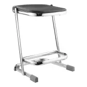 Pemberly Row 22" Ergonomic Modern Metal Elephant Z-Stool in Black/Chrome