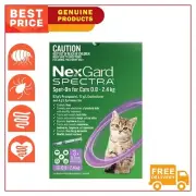 Nexgard Spectra Spot-on 3 Pipettes for Cats 0.45 to 2.4 Kg Purple Flea Worm Tick