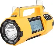 Emergency Crank Radio with AM FM NOAA SW, Solar Hand Crank Alert Radio with LCD Display, Portable Radios with Cellphone, Flashlight, Reading Lamp, Headphone Jack