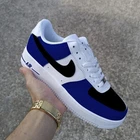 Nike Air Force 1 Custom White Shoes Dark Purple & Black Mens Womens Kids Sizes