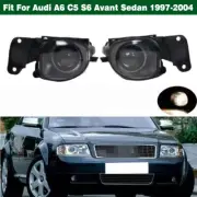 Pair Front Bumper Fog Lights Convex Lens For Audi A6 C5 S6 Avant Sedan 1997-2004 (for: Audi)