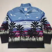 Tommy Bahama Cloud Peak Bay Half-Zip Mens Medium Fleece Pullover Blue NWT