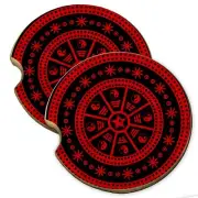 Ying Star Yang Wood Car Coaster Gift Set fit Car & Truck Cup Holder