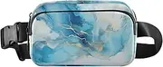 [XYMZR] Fanny Pack Marble Blue Gold Hip Bag Belt Bag for Women Man Fashion Waist Pack Water-repellent Crossbody Bag for Halloween Costumes Running Hiking Jogging Travel Sport, Multi-colored, one size