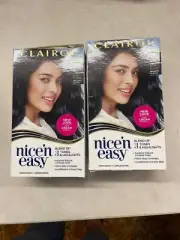 CLAIROL Nice'n Easy #2BB BLUE BLACK Permanent Natural Hair Color Lot of 2 BONUS!