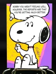 Hallmark Snoopy Peanuts Schulz Get Well Vintage Greeting Unused Card 4 7/8" x 7"