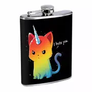 Kitten Unicorn Em1 Flask 8oz Stainless Steel Hip Drinking Whiskey