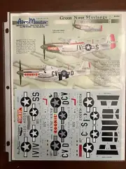 NEW Vtg AeroMaster 48-634 Green Nose Mustangs Model Airplane 1/48 Decal (FW3)
