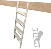 Bunk Bed Ladder Only White Black Silver, Rv Bunk Ladder 60 Inch 63 65 69 71" Adjustable Hooked Climb Ladder for Camper Travel Trailers, Double Twin Loft Bed Step Ladder,White-1.6m