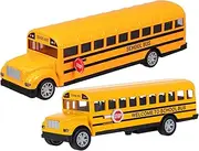 Totority School Bus Pull Back Toys for Boys and Girls 4-7 Toddler Toys Simulation Bus Models 2pcs Pack