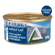 Trilogy Adult Mackerel in Bone Broth Wet Cat Food 85g 85g