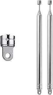 POBADY 2 PCS Radio Antenna,FM Portable Telescopic 8 Section Antenna 72CM/28.3IN for TV Radio DAB FM/AM Stereo Reception