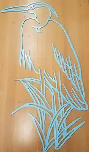 Blue Heron metal wall art plasma cut decor nautical gift idea