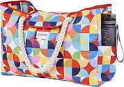 SHYLERO Beach Bag and Pool Bag. Water Repellent. Has Airtight Pouch, Magnetic Snap Closure, Ton of Pockets. Family Size, Clownfish, XX-Large