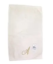 Avanti 100% Cotton Monogram "A" Initial Script Fingertip Towel- Ivory & Gold
