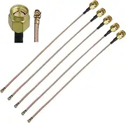 Ahoaepy 5PCS RG178 U.FL to SMA Pigtail Cable, UFL MHF1 to SMA Male Antenna Coaxial Cable, 12Inch (30cm) Low Loss SMA Male to IPX-1 Extension Jumper Cable for Wi-Fi Radios, Antenna, Mini PCI