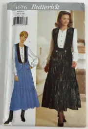 Butterick 4676 SW Skirt, Top & Vest Sz XS S M 6-14 Sewing Pattern UC FF OOP VTG