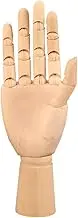 NUZAMAS Wooden Hand Model Statue for Home Office Desk Decoration 7 inches Right Hand Art Mannequin Figure for Hand Jewelry Display Decoration Sketching Painting