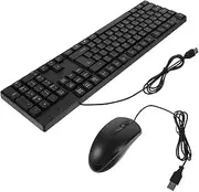 1Set Full Wired Keyboard and Mouse Quiet Keyboard and Mouse for Laptop Durable Computer Accessory for Gaming and Office Use