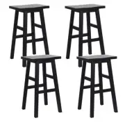 NNEDSZ Set of 4 Beech Wood Bar Stools - Black