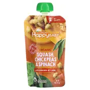 Happy Family Organics, Happy Baby, 6+ Months, Organic Squash, Chickpeas & Spinach, 4 oz (113 g)