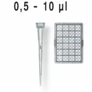 BrandTech 732824 0.5-10µL ULR nano-cap BIO-CERT Tips, Filtered 960 Tips, Racked,