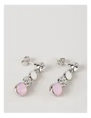 [Trent Nathan] Trio Stone Drop Stud Earring in Silver