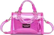 [Like Dreams] Holographic Purse for Women, Detachable Inner Pouch Crossbody Bag, Iridescent Top Handle Satchel