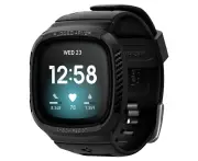 Fitbit Versa 3 Case, Genuine SPIGEN Rugged Armor Pro Wristband Cover for Fitbit - Black