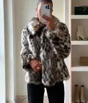 NWT_ZARA WOMAN FW24 FAUX FUR JACKET ZW COLLECTION Leopard | 8490/241_M