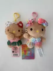 Set of 2 Sanrio Hello Kitty 50th Anniversary Hawaii Limited Plush frpom Japan