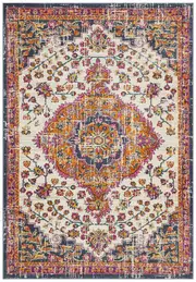 Babylon in White and Multi Coloured Rug