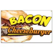 Bacon Cheeseburger Banner Concession Stand Food Truck Single Sided