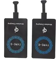 Bewinner 2Pcs USB C Wireless Charging Receiver, Fast Charging Slim Type C Qi Wireless Receiver Chip for USB C Phones, Wireless Charging Module with Self Adhesive Silicone