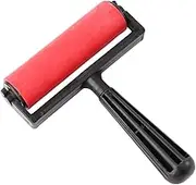 EXCEART Rubber Brayer Roller Paint Brush Ink Applicator Art Craft Oil Painting Tool 10cm Red