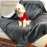 ALBATROSS Waterproof Dog Blanket, Double Side Sherpa with Velboa Splash Blanket for Pet,Washable Dog Waterproof Couch Cover for Sofa Bed Couch(Grey, 152 x 127cm)