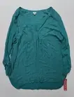 Merona Women's Teal Roll Tab Button Up Top Size XXL